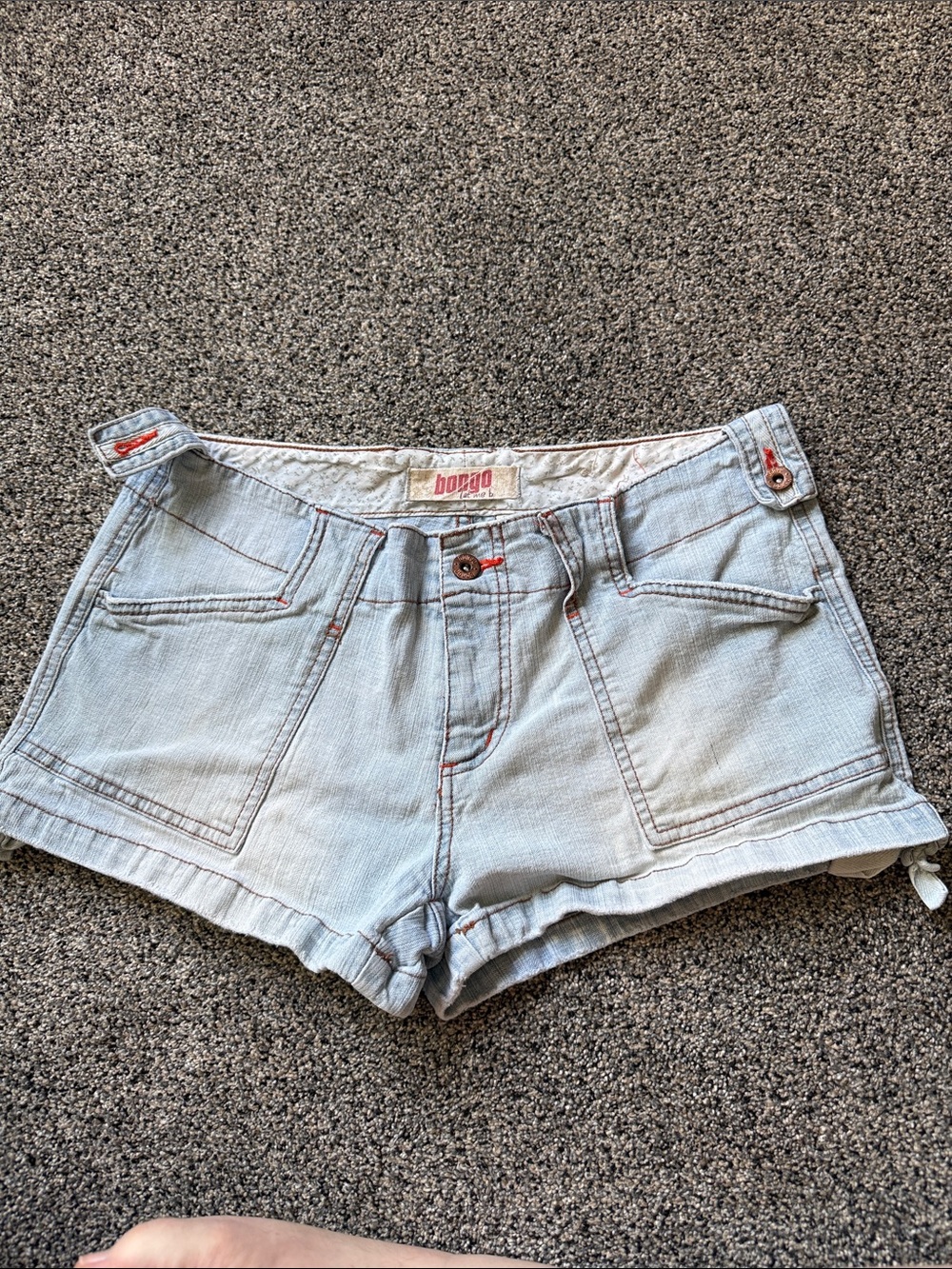 BONGO Light Wash Denim Short Shorts